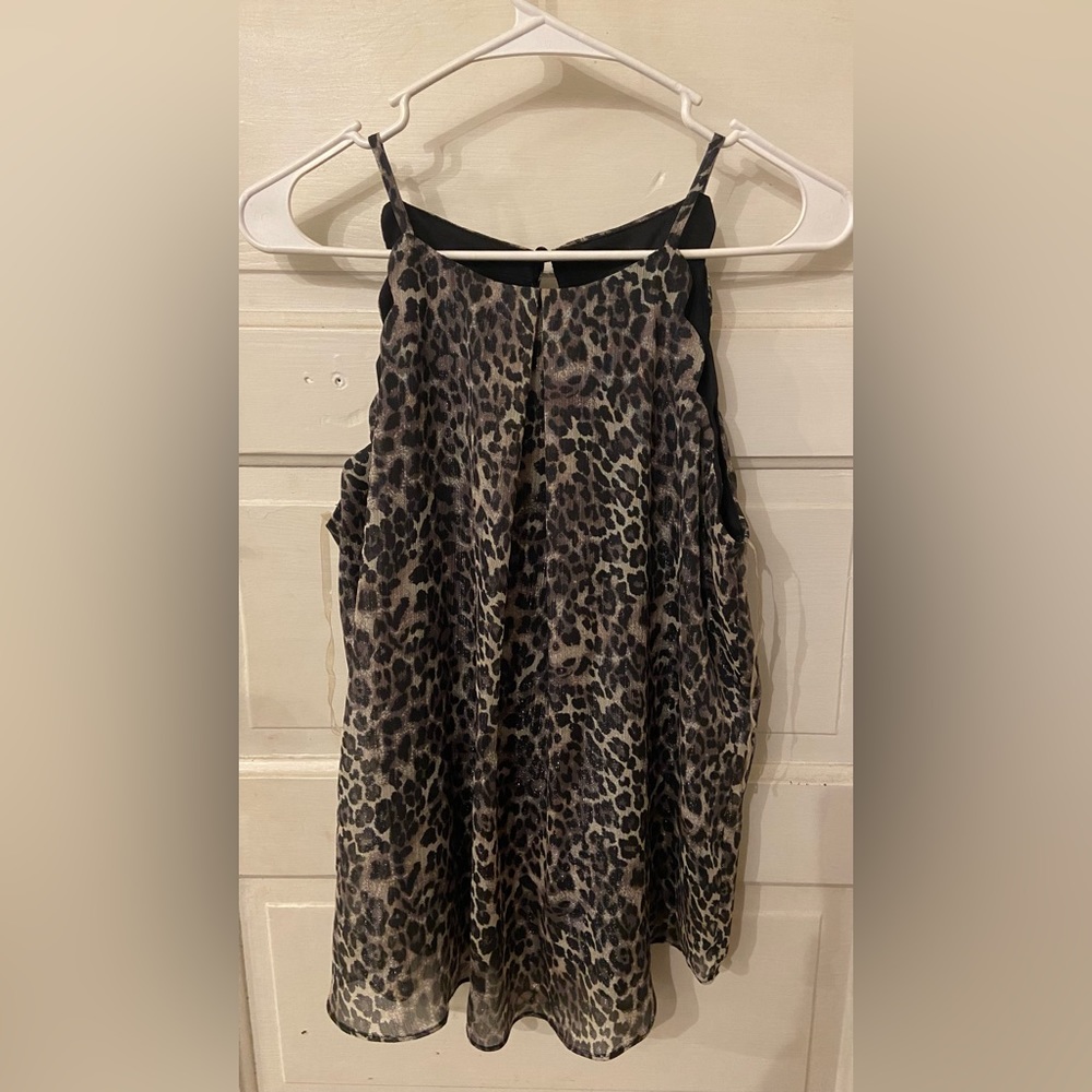 By & By Cheetah Print Tank Top, Size L